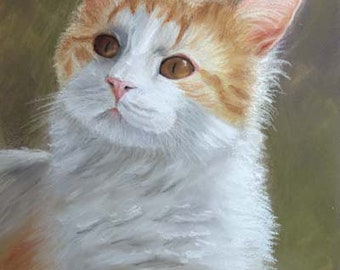 Custom hand painted pet portrait, memorial painting, pastel painting, cat dog any pet from your photo unique gift idea FREE SHIPPING in US