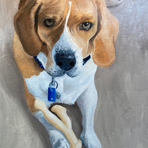 hand painted custom pet portrait, memorial painting, oil painting, dog cat any pet from your photo unique gift idea FREE SHIPPING in US image 1