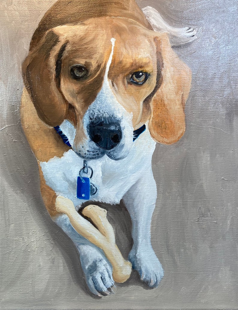 hand painted custom pet portrait, memorial painting, oil painting, dog cat any pet from your photo unique gift idea FREE SHIPPING in US image 1