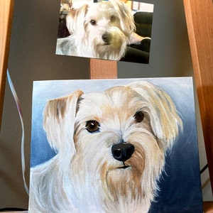 hand painted custom pet portrait, memorial painting, oil painting, dog cat any pet from your photo unique gift idea FREE SHIPPING in US image 4