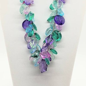 Multicolor, chunky acrylic bead necklace