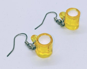Small beer mug earrings