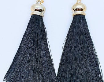 Black tassel earrings