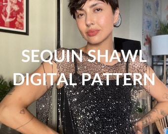 Sequin Shawl - English Knitting Digital Pattern