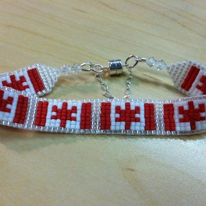 Canadian Flag Beaded Bracelet