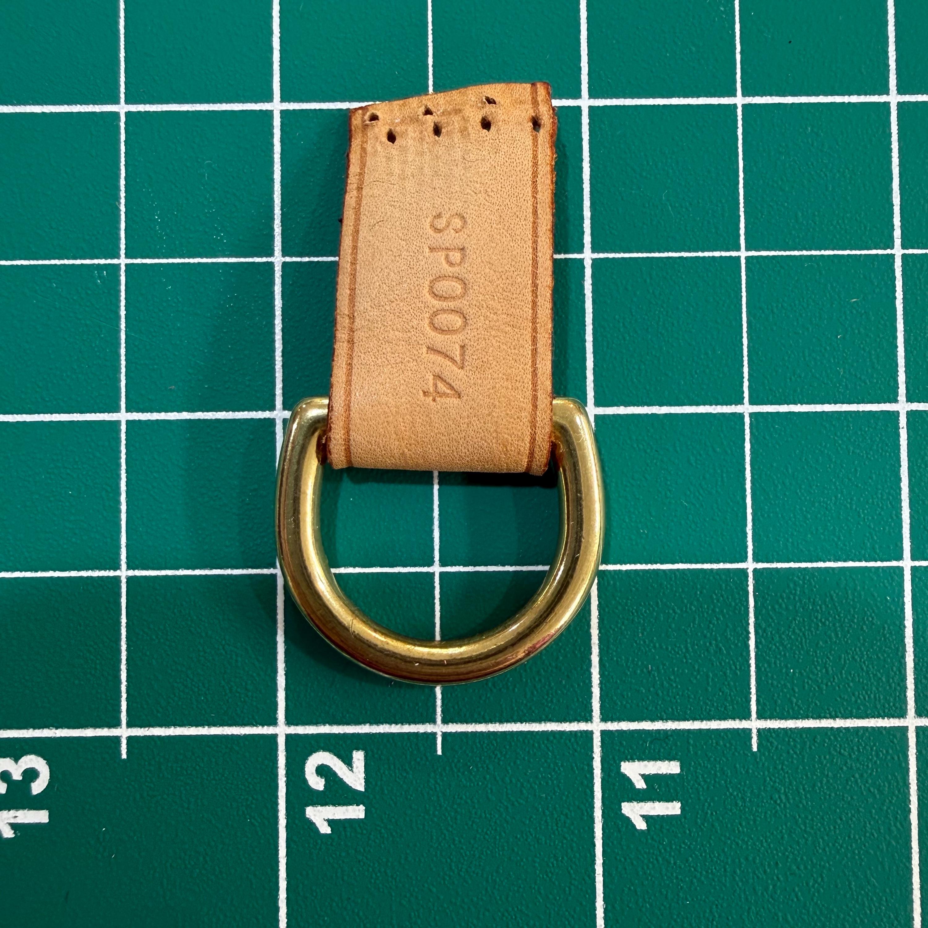 Authentic Louis Vuitton Gold D Ring 5/8” With Leather for Bag