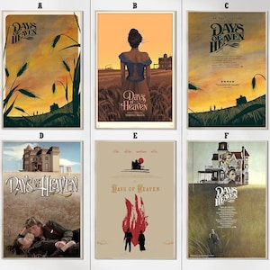 Cartazes de filmes Days of Heaven (1978) - Decoração de quarto - Cartazes de alta qualidade - Presentes para fãs de cinema
