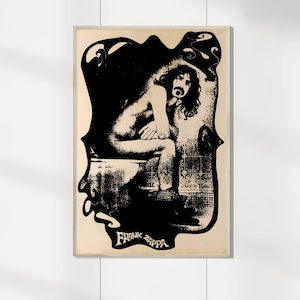 Cartazes de Frank Zappa no banheiro - Impressão artística - Cartazes personalizados - Decoração de banheiro
