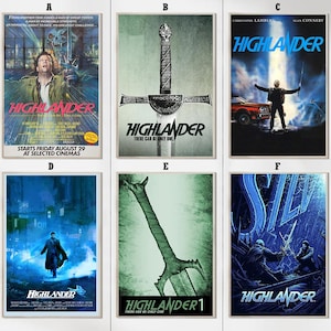 Highlander (1986) Film Poster - Leinwand Druck - Home Decor - Vintage Wand Kunst