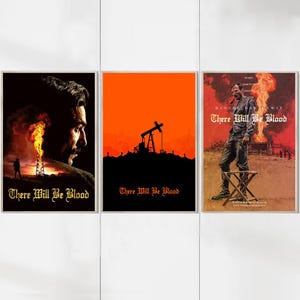 Cartazes de filmes clássicos de Sangue Negro (2007) - Colecionáveis - Tela Premium - Decoração de Parede