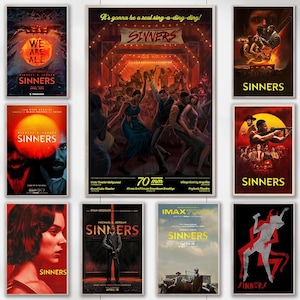 Pósters de la película "Sinners" - Impresiones artísticas en lienzo - Decoración cinematográfica para el hogar - Regalos de cumpleaños