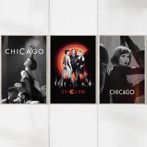 Cartazes de filmes de Chicago (2002) - Impressões em tela - Coleção de fãs de cinema - Decoração de quarto