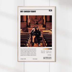 Cartazes de filmes My Cousin Vinny (1992) - Cartazes personalizados - Impressões de arte - Decoração de casa de filmes - Presentes de aniversário