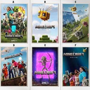Pósters de la película Minecraft (2025) - Impresiones artísticas en lienzo - Decoración cinematográfica - Regalos de cumpleaños