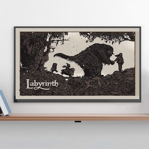 Póster de la película Laberinto (1986) - Impresión en lienzo - Decoración del hogar - Arte mural vintage - Póster de regalo