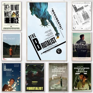 Pósteres de películas brutalistas: láminas artísticas, decoración cinematográfica para el hogar, regalos de cumpleaños