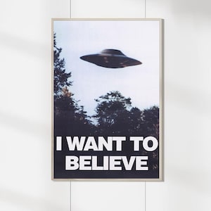 X Files i Want to Believe Movie Posters - Canvas Art Prints - Movie Home Decor - Birthday Gifts