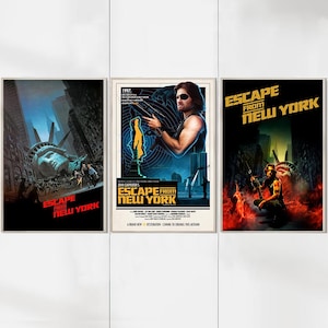 Escape from New York (1981) Klassiker Filmposter - Sammlerstücke - Premium Leinwand - Wanddekoration
