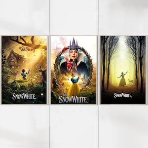 Cartazes de filmes da Branca de Neve - Impressões em tela - Coleção de fãs de cinema - Decoração de quarto - Presentes de Natal
