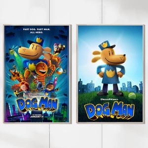 Pósteres de películas clásicas de Dog Man (2025): objetos de colección, lienzos de primera calidad, decoración de pared, regalos de cumpleaños