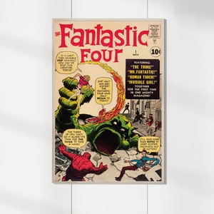 Fantastische Vier Vintage Poster - Leinwand Druck - Home Decor - Vintage Wand Kunst