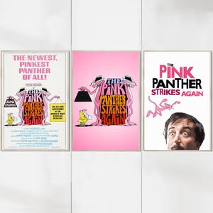 La panthère rose contre-attaque (1976) affiche de film - impression sur toile - décoration d'intérieur - oeuvres d'art murales vintage