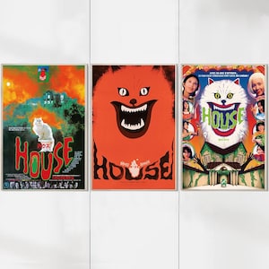 Pôsteres do filme House (1977) - Impressões em tela - Coleção de fãs de cinema - Decoração de quarto