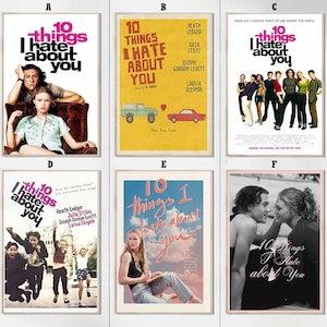 10 Things i Hate About You Movie Posters - Canvas Art Prints - Movie Home Decor - Birthday Gifts