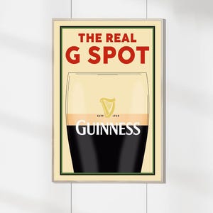 The Real G Stop Guinness Retro Poster - Art Prints - Wohnkultur - Geburtstagsgeschenke - Leinwanddrucke