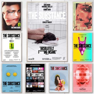 Pôster do filme The Substance (2024) - Impressão em tela - Decoração de casa - Arte de parede vintage