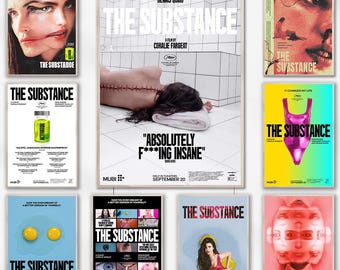 The Substance (2024) Movie Poster - Canvas Print - Home Decor - Vintage Wall Art
