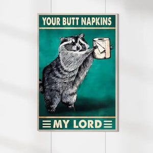 Download digital de pôsteres vintage "Your Butt Napkins My Lord" - impressões de arte - murais de parede - decoração de quarto - presentes de aniversário
