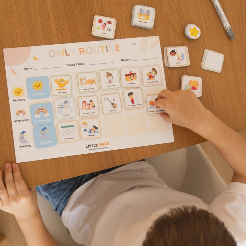 Magnetic Daily Routine Cards for Kids | Montessori Visual Schedule ...