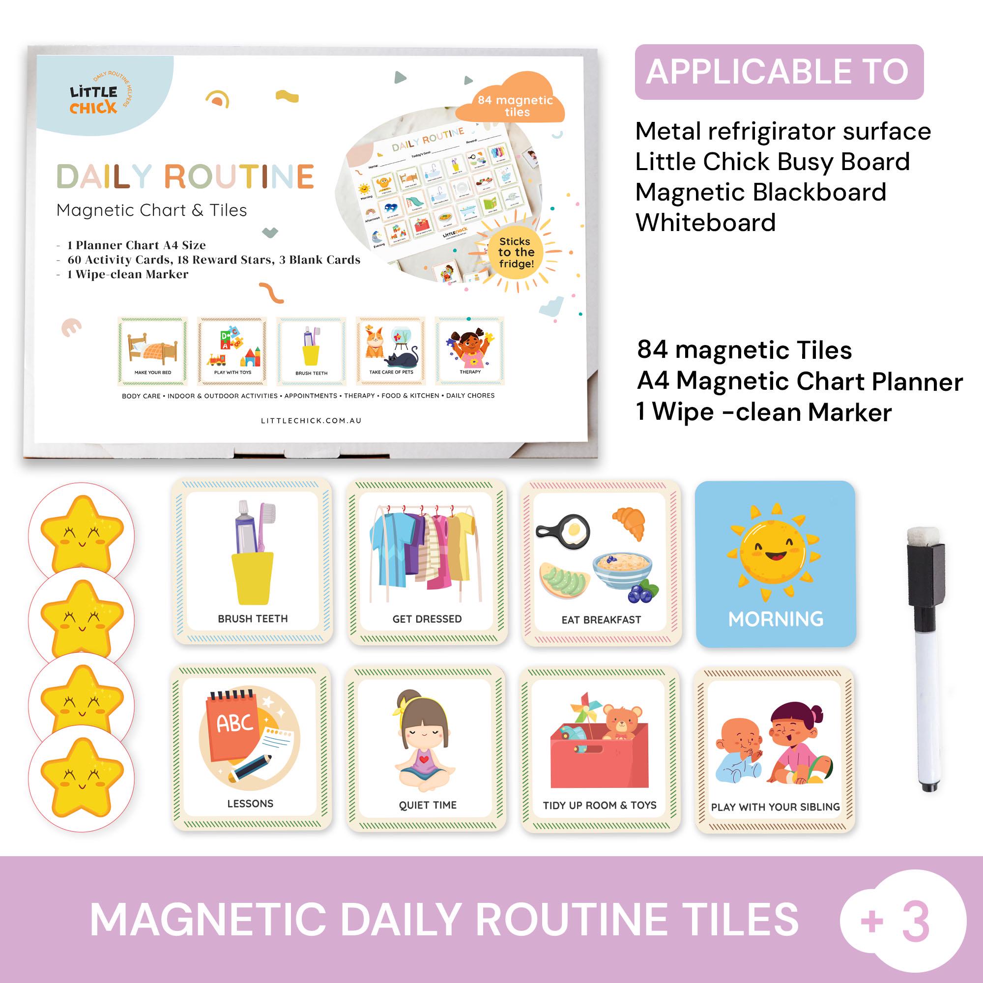 Magnetic Daily Routine Cards for Kids | Montessori Visual Schedule ...