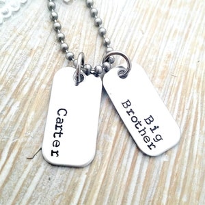 big brother necklace-personalized necklace-gift for big brother-personalized dog tag necklace-big sister necklace-gift for big sister