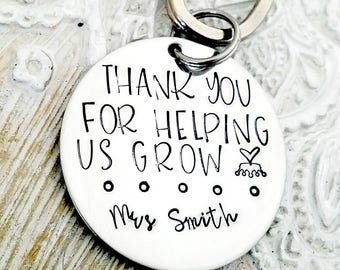 Teacher gift-nanny gift-nana gift-gift for teacher-gift for nanny-teacher keychain-nanny keychain-nana gift-thank you for helping us grow