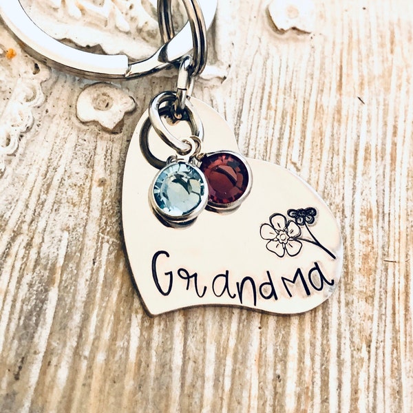 Mother’s Day gift, Mother’s Day keychain, gift for mom, gift for nana, gift for grandma, custom keychain, personalized keychain, birthstone