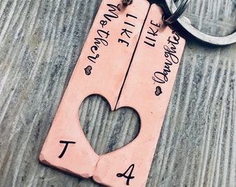 mother daughter keychains-mothers day gift-personalized keychain-like mother like daughter-mom keychain-gift for mom-mother of bride gift