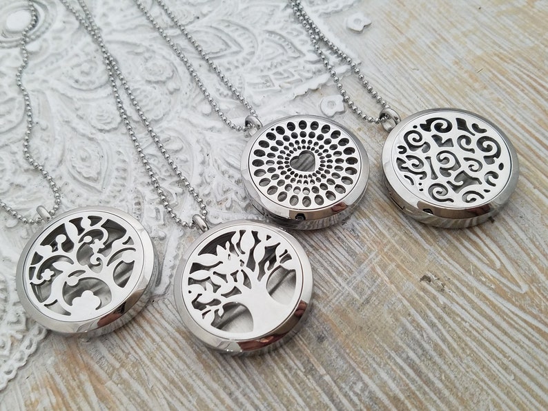 Aromatherapy necklace EO locket necklace-essential oil locket necklace-essential oil gift-EO jewelry-EO locket gift gift for mom-wife gift image 4