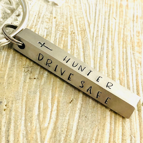 Drive safe keychain, 16th birthday keychain, gift for son from mom, new driver gift , gift for son from dad, I love you keychain