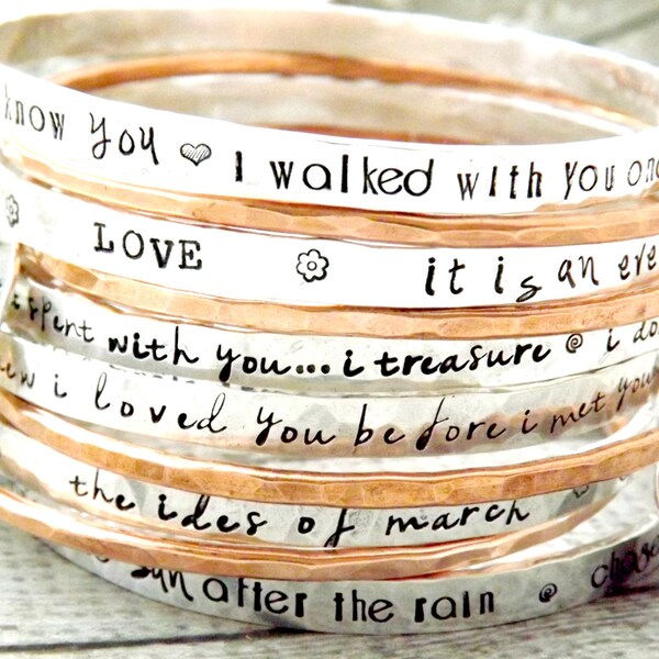 personalized bangle-stacking bangles-personalized stacked bangles-sterling silver bangle-personalized gift-mothers day gift-gift for mom