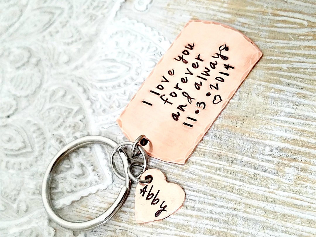 Personalized Keychain-i Love You Forever and Always-gift for Boyfriend-gift for Male Gift for ...
