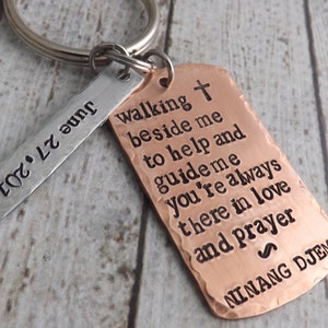 Godfather gift-Godparent gift-Godfather keychain-religious gift-personalized key chain-baptism gift-christening gift-confirmation image 4