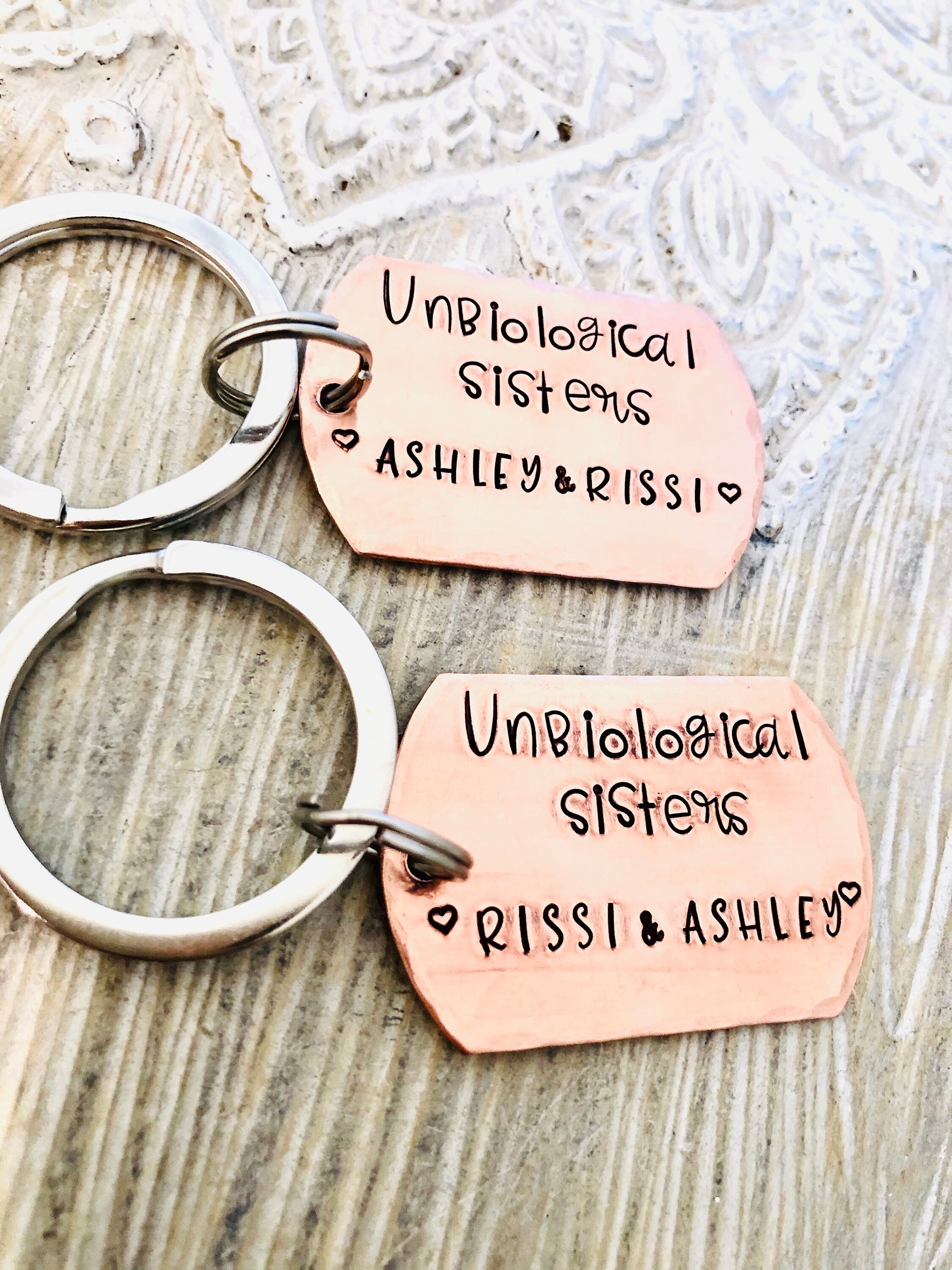 Best Friend Keychain, Unbiological Sisters Keychain, Gift for Best ...