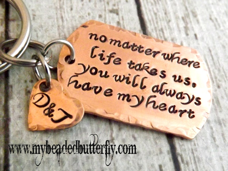 Dog Tag Keychainmens Keychainquotekeychainno Matter Where Etsy