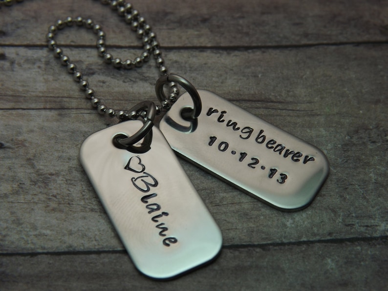 Childs Necklace Boys Dog Tag Necklacegirlspersonalized Etsy