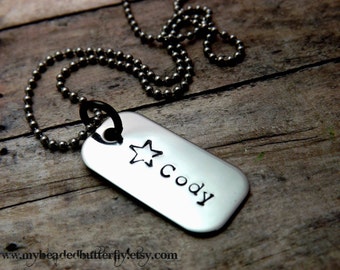 ring bearer necklace-boys necklace-childs-boys-Dog tag necklace-girls-personalized necklace-handstamped