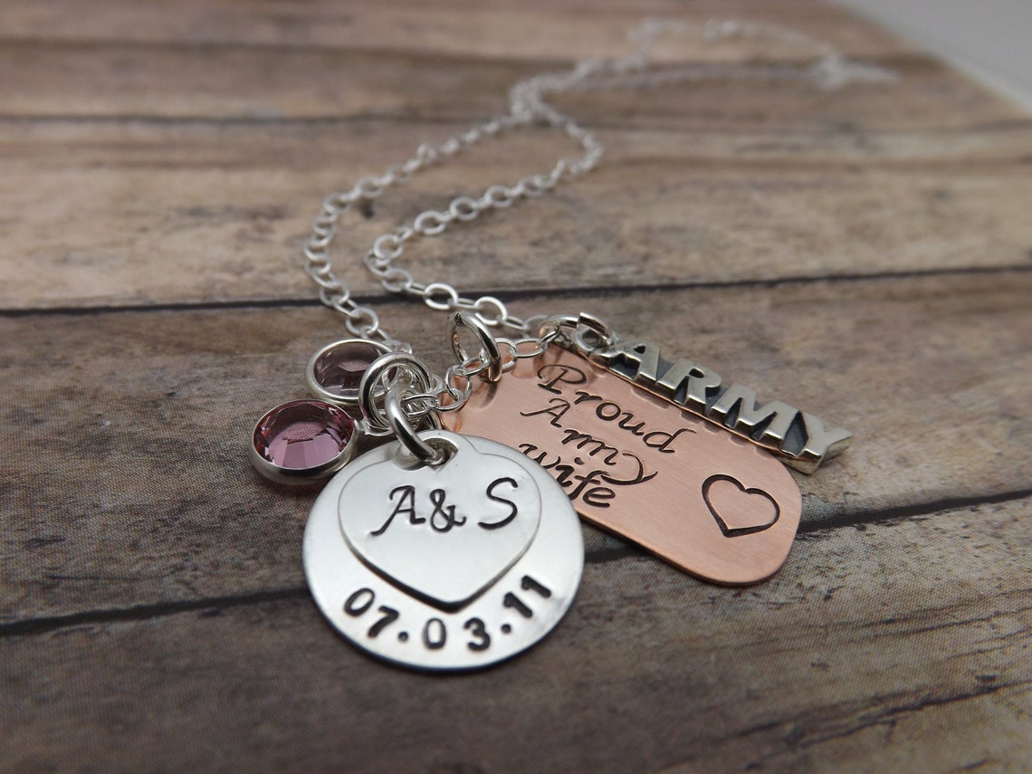 Personalized army necklace Clearance