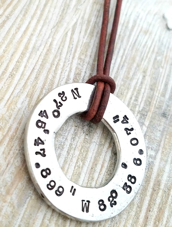 GPS necklaceMens necklacepersonalized necklaceanniversary Etsy
