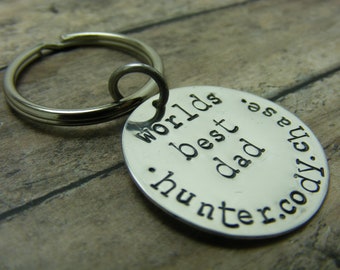 personalized keychain-gift for dad-fathers day gift-fathers day keychain-worlds best dad keychain-personalized dad keychain-dad gift-daddy